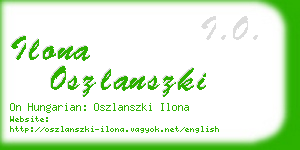 ilona oszlanszki business card